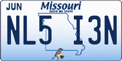 MO license plate NL5I3N