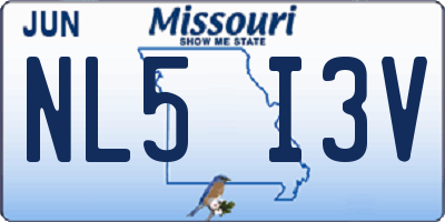 MO license plate NL5I3V