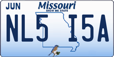 MO license plate NL5I5A