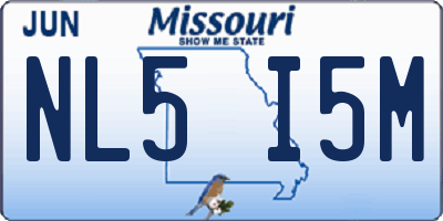 MO license plate NL5I5M