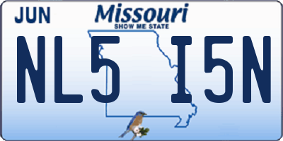 MO license plate NL5I5N