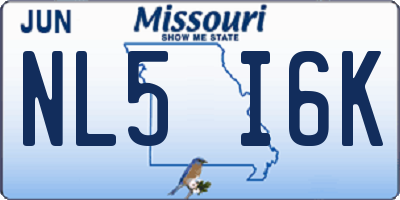 MO license plate NL5I6K