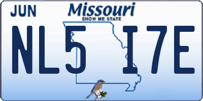 MO license plate NL5I7E