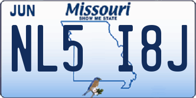 MO license plate NL5I8J