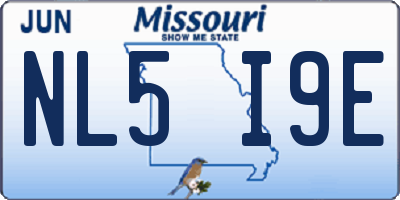 MO license plate NL5I9E