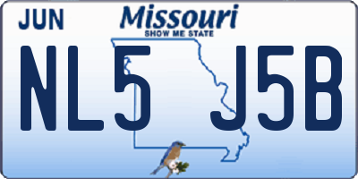 MO license plate NL5J5B