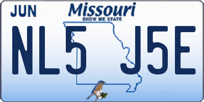MO license plate NL5J5E