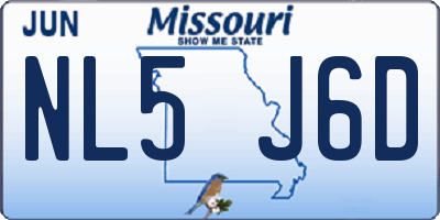 MO license plate NL5J6D