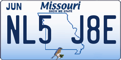 MO license plate NL5J8E