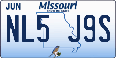 MO license plate NL5J9S