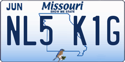 MO license plate NL5K1G