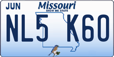 MO license plate NL5K6O