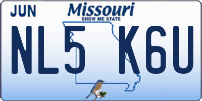 MO license plate NL5K6U