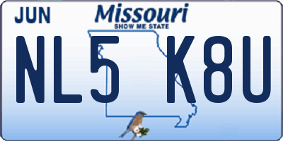 MO license plate NL5K8U
