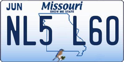 MO license plate NL5L6O