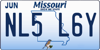 MO license plate NL5L6Y