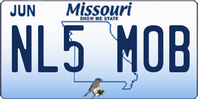 MO license plate NL5M0B