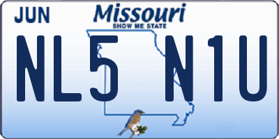 MO license plate NL5N1U