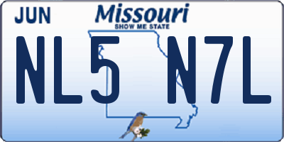 MO license plate NL5N7L