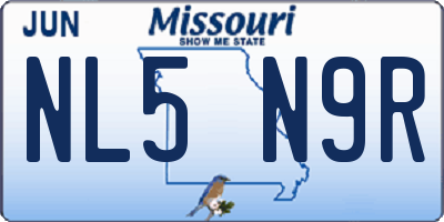 MO license plate NL5N9R