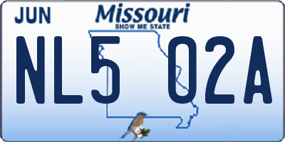MO license plate NL5O2A
