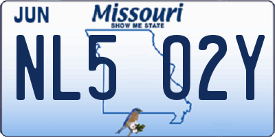 MO license plate NL5O2Y