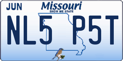 MO license plate NL5P5T