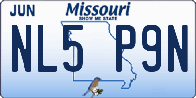 MO license plate NL5P9N