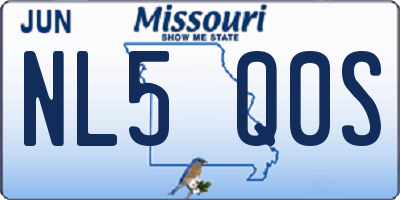 MO license plate NL5Q0S