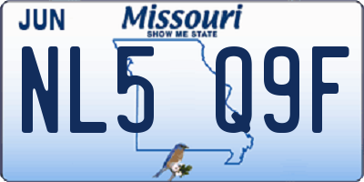 MO license plate NL5Q9F