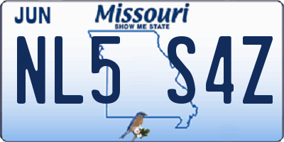 MO license plate NL5S4Z