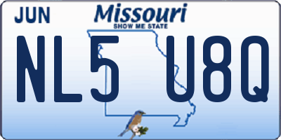 MO license plate NL5U8Q