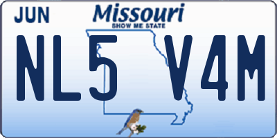 MO license plate NL5V4M