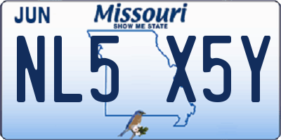 MO license plate NL5X5Y
