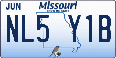 MO license plate NL5Y1B