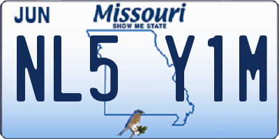 MO license plate NL5Y1M