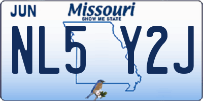 MO license plate NL5Y2J