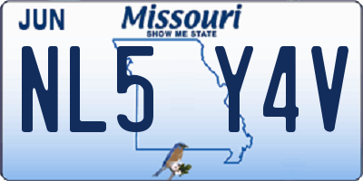 MO license plate NL5Y4V