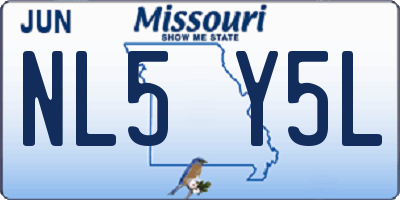 MO license plate NL5Y5L