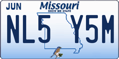 MO license plate NL5Y5M