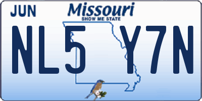 MO license plate NL5Y7N