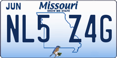 MO license plate NL5Z4G