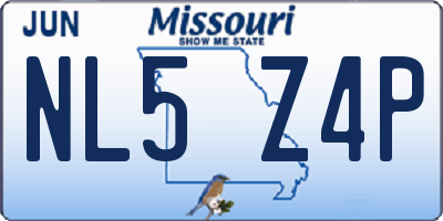 MO license plate NL5Z4P