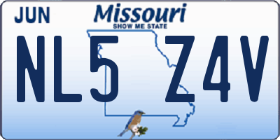 MO license plate NL5Z4V