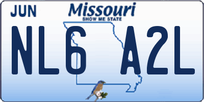 MO license plate NL6A2L