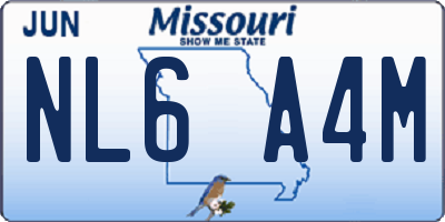 MO license plate NL6A4M