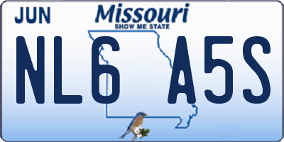 MO license plate NL6A5S