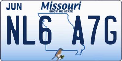 MO license plate NL6A7G