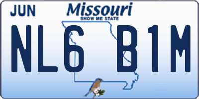 MO license plate NL6B1M