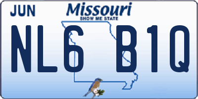 MO license plate NL6B1Q